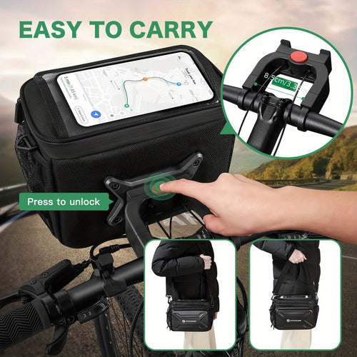 Bicycle Handlebar Bag with Phone Case Mount-1