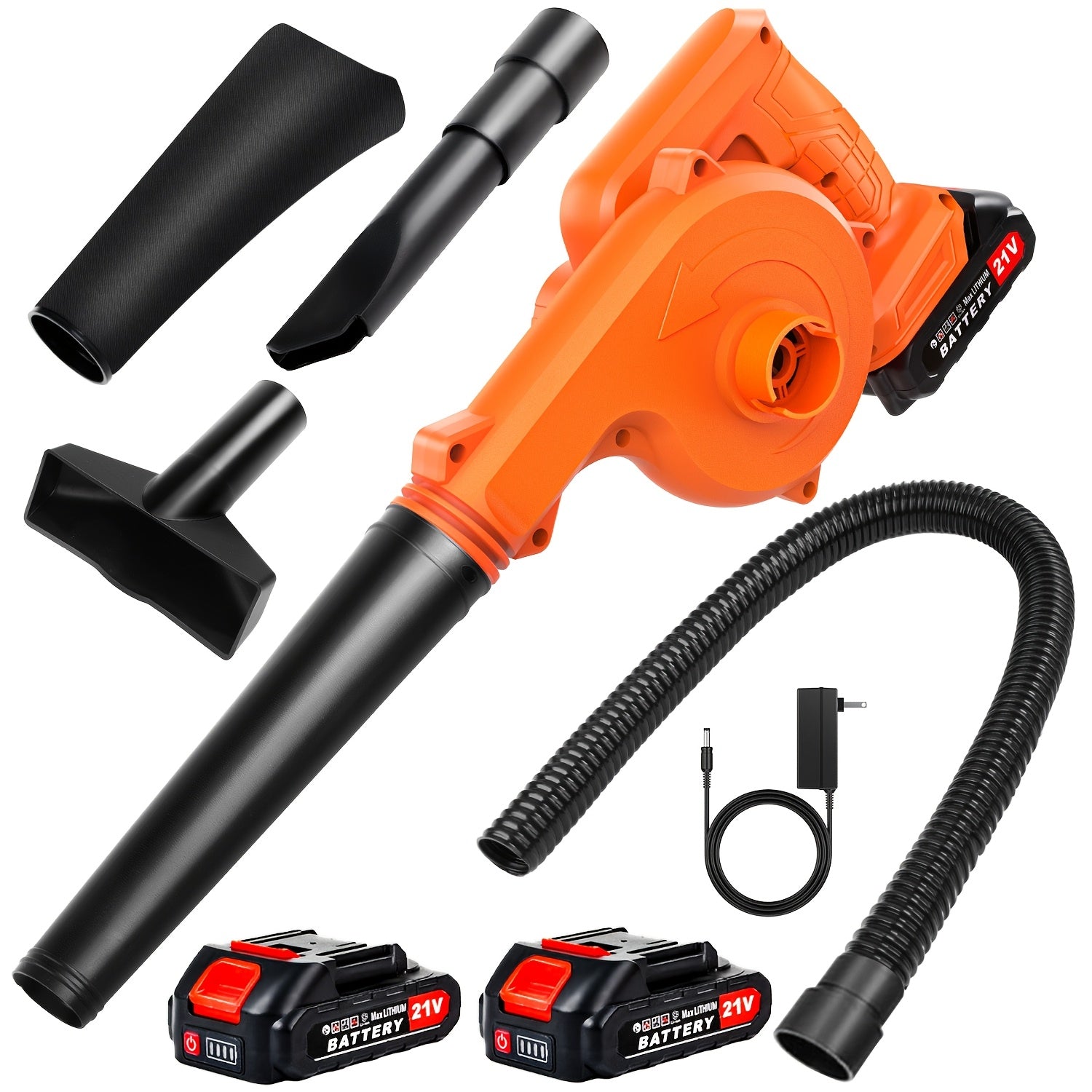 NNETM 21V Cordless Leaf Blower & Vacuum – Portable Electric Garden Blower