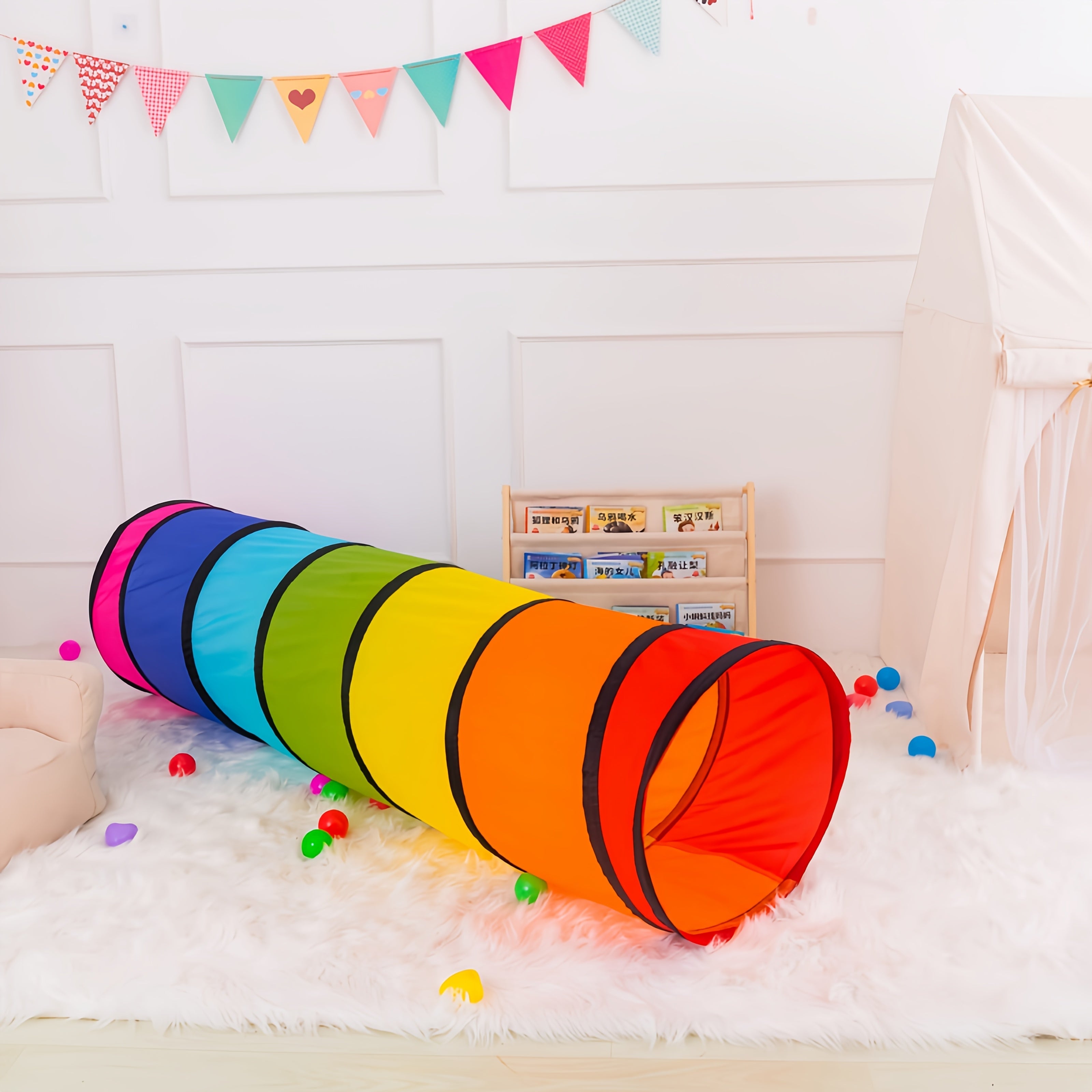NNETM Pop-Up Pet Crawl Tunnel Tent with Toys-2