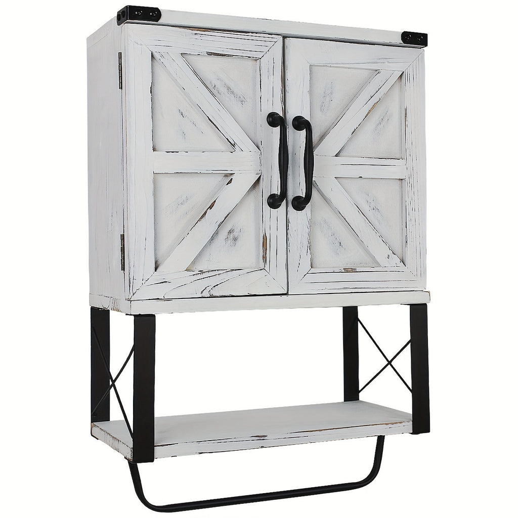 NNETM Wall Bathroom Cabinet with Towel Shelf