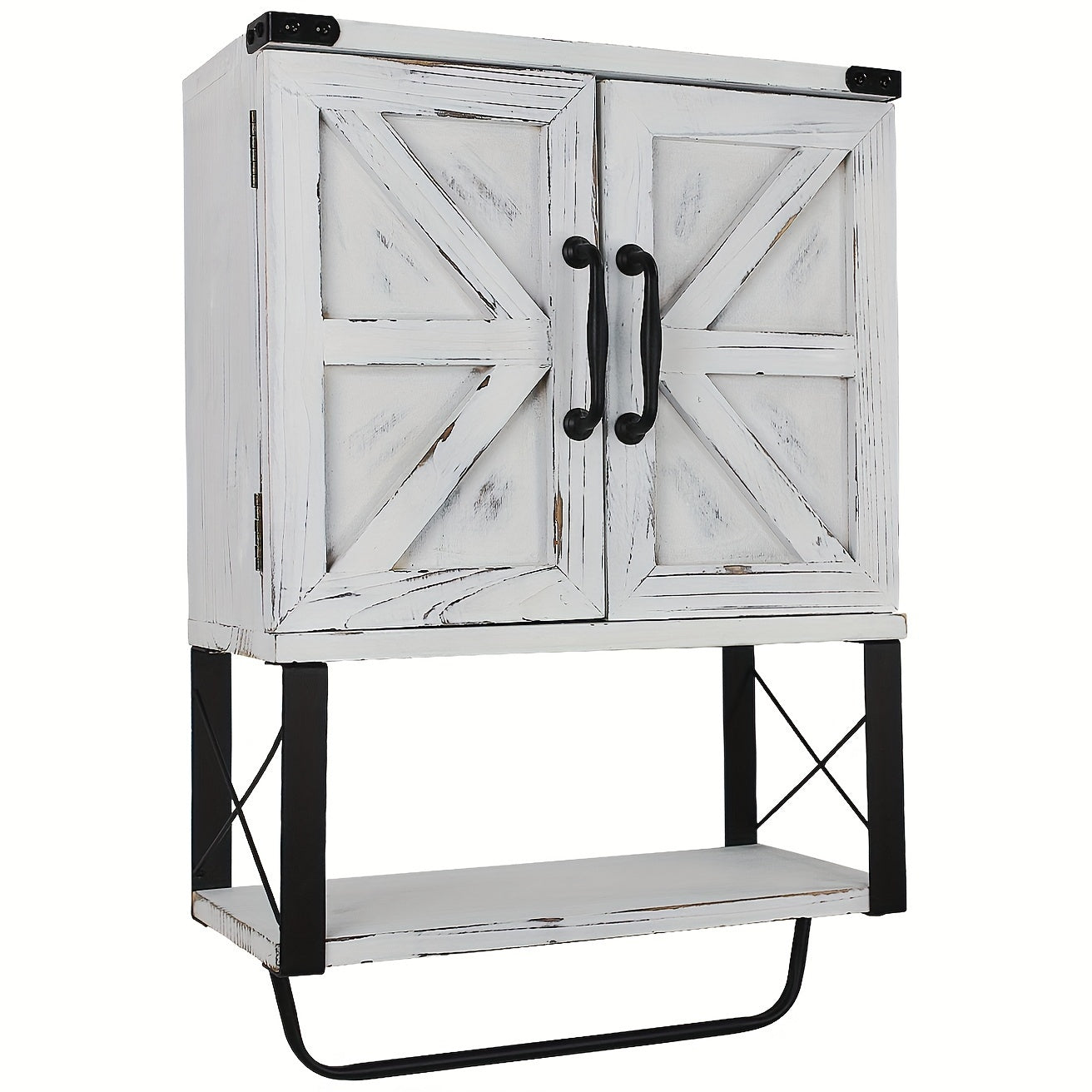 NNETM Wall Bathroom Cabinet with Towel Shelf