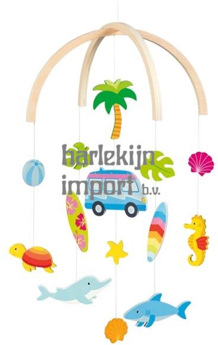 Goki mobile - surfer - 25x30cm - wood-0