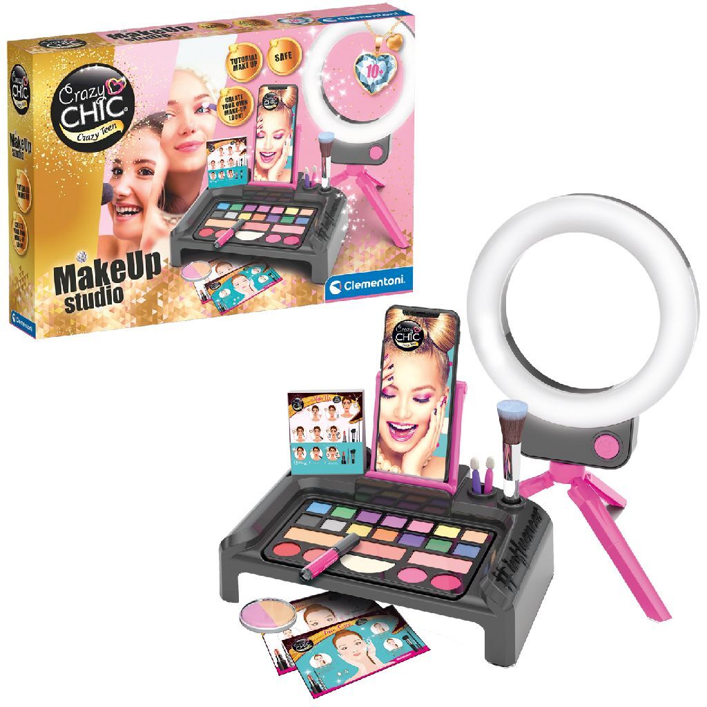 Clementoni Crazy Chic Make-up Studio + Light-0