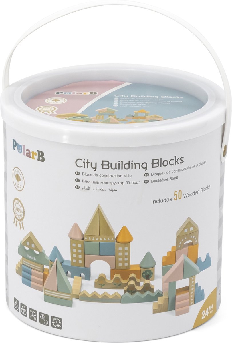 PolarB ® houten blokken set - stad-0