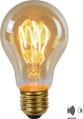 Lucide a60 twilight sensor - filament lamp - ø 6 cm - led - e27 - 1x4w 2200k - day night sensor - amber-0
