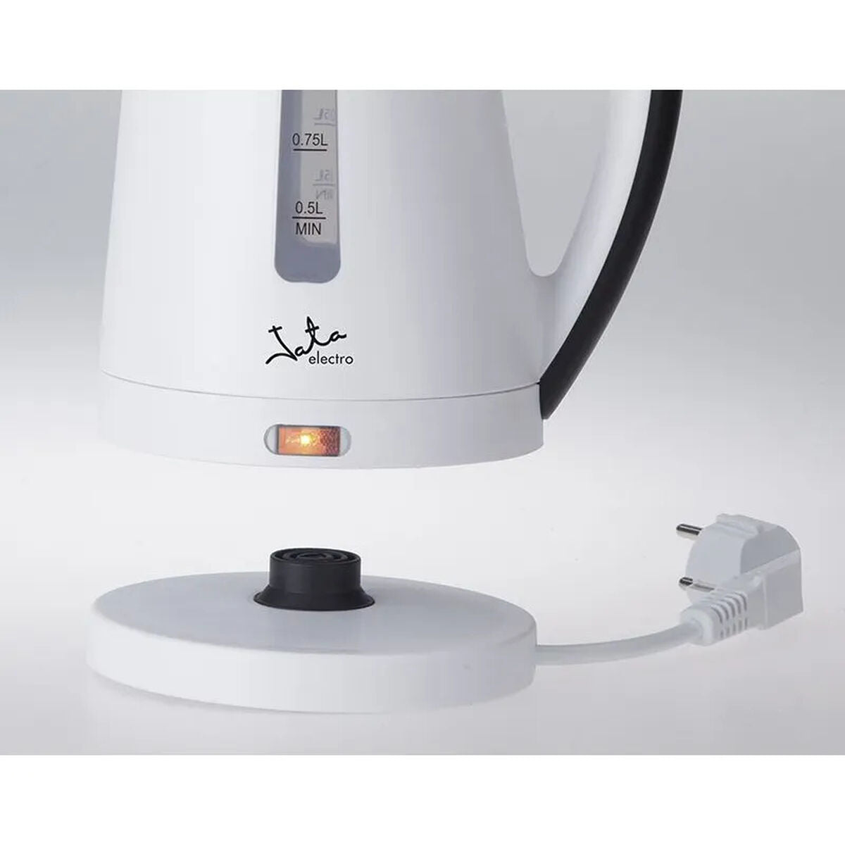 Kettle JATA White Black 2200 W Stainless steel Plastic 1 L-0