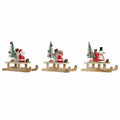 Christmas bauble DKD Home Decor Wood Father Christmas (14 x 6 x 13 cm) (3 pcs)-0