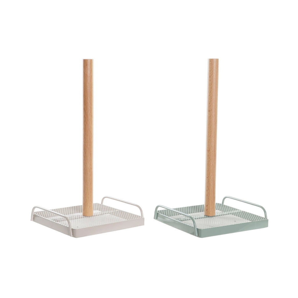 Kitchen Paper holder DKD Home Decor Beige Metal Mint Pinewood (16 x 15 x 29,5 cm) (2 Units)-0