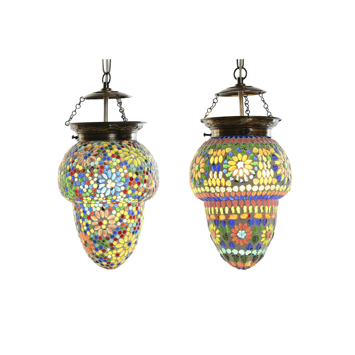 Ceiling Light DKD Home Decor Crystal Metal Multicolour 25 W 20 x 20 x 28 cm (2 Units)-1