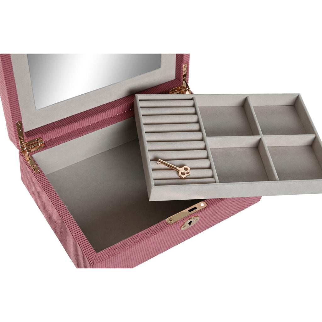 Jewelry box Home ESPRIT Cream Magenta 27 x 19 x 9 cm-3