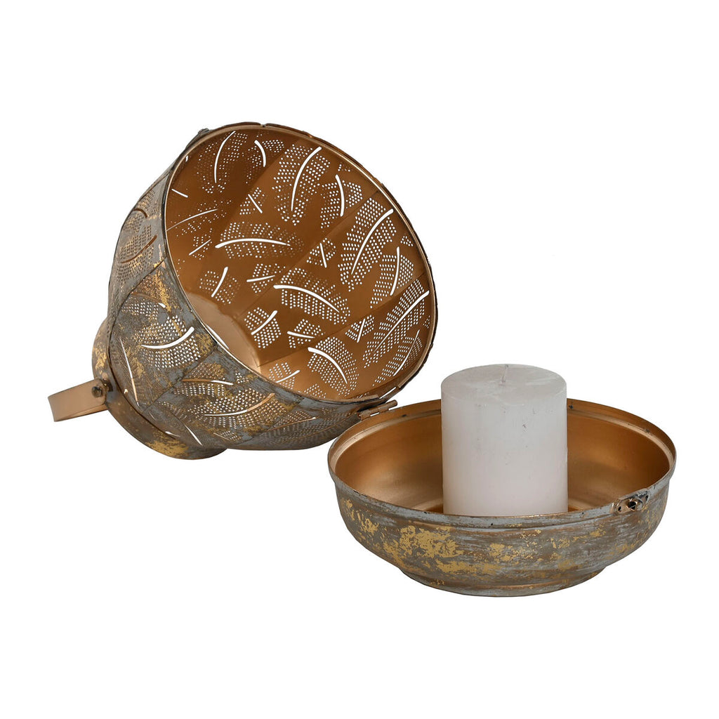 Table Mat Set Home ESPRIT Golden Metal 25 x 25 x 28 cm (3 Units)-2