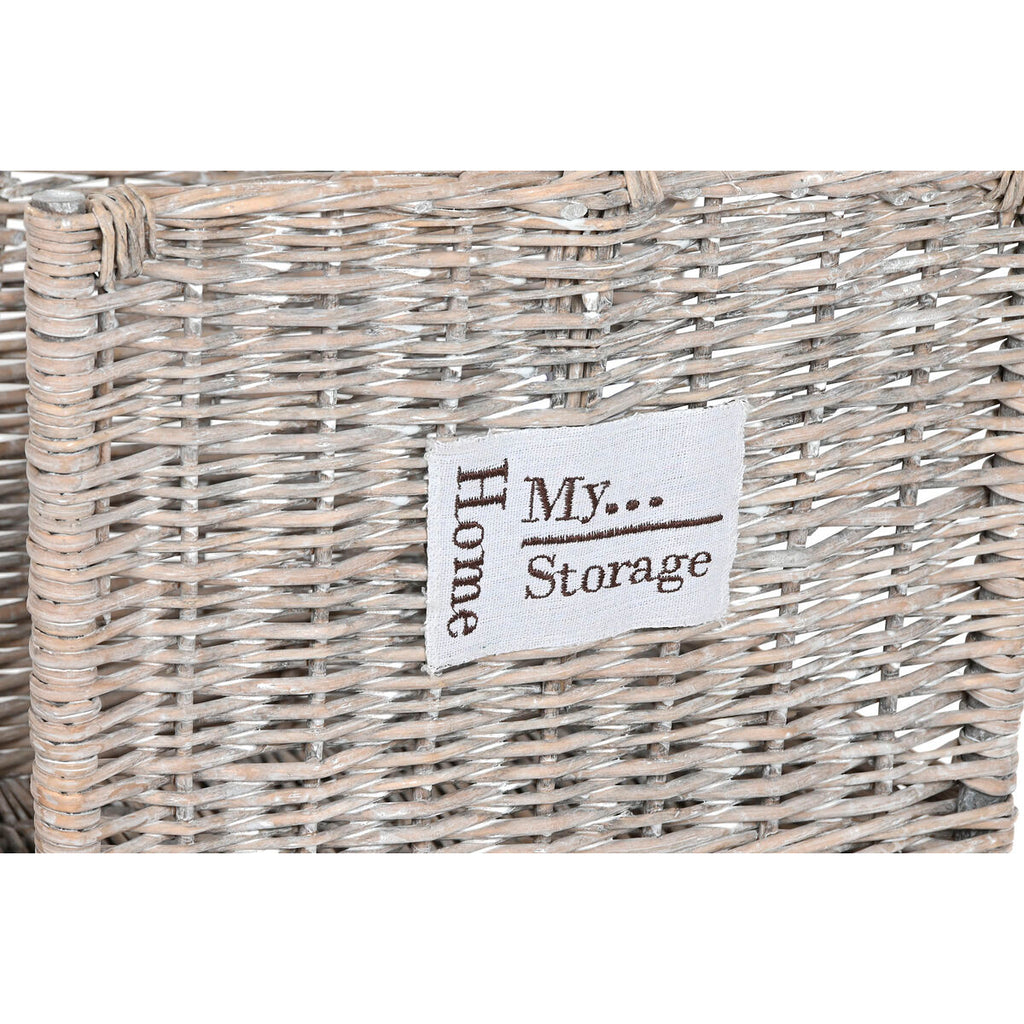 Log Stand Home ESPRIT Natural wicker 47 x 35 x 54 cm (2)-2