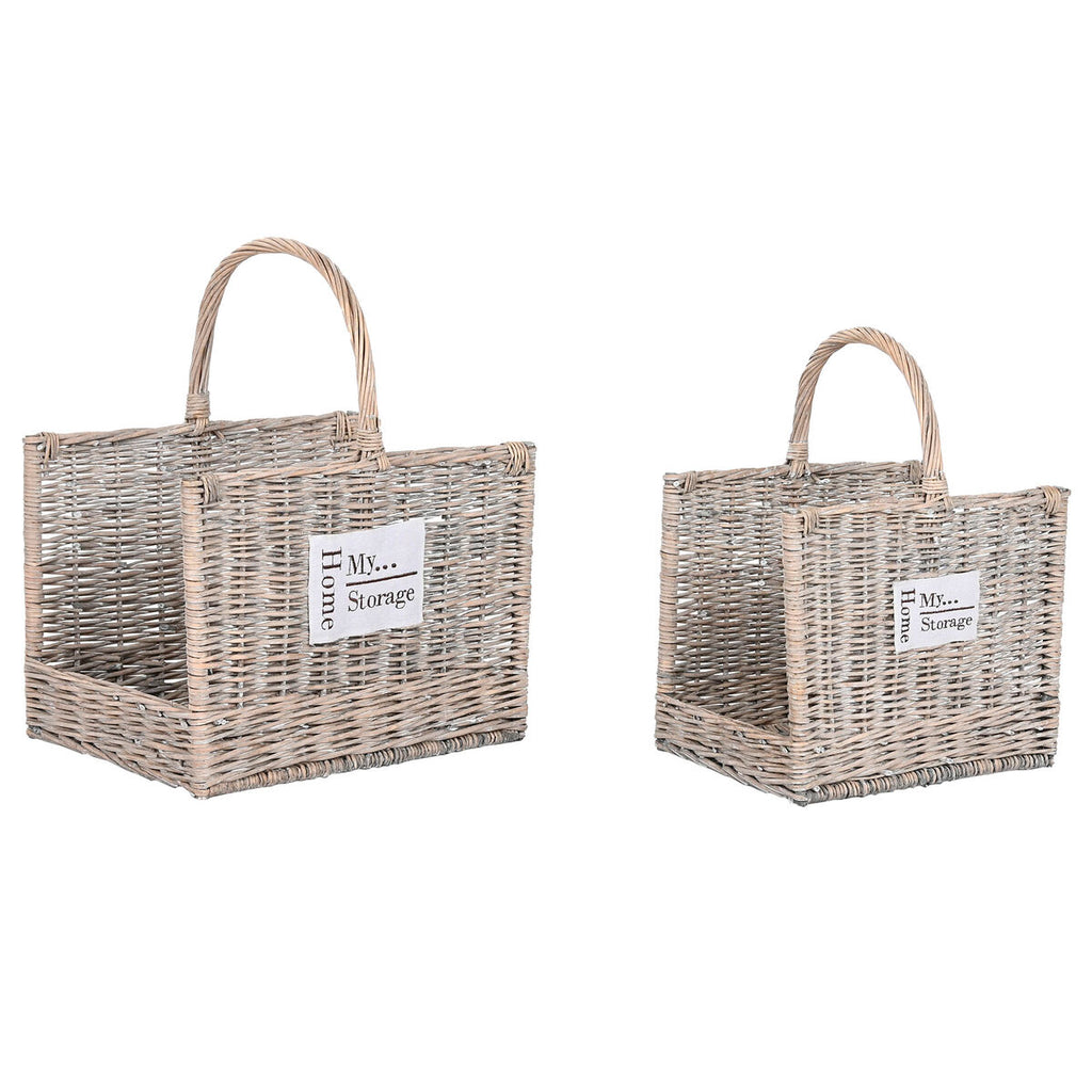 Log Stand Home ESPRIT Natural wicker 47 x 35 x 54 cm (2)-0