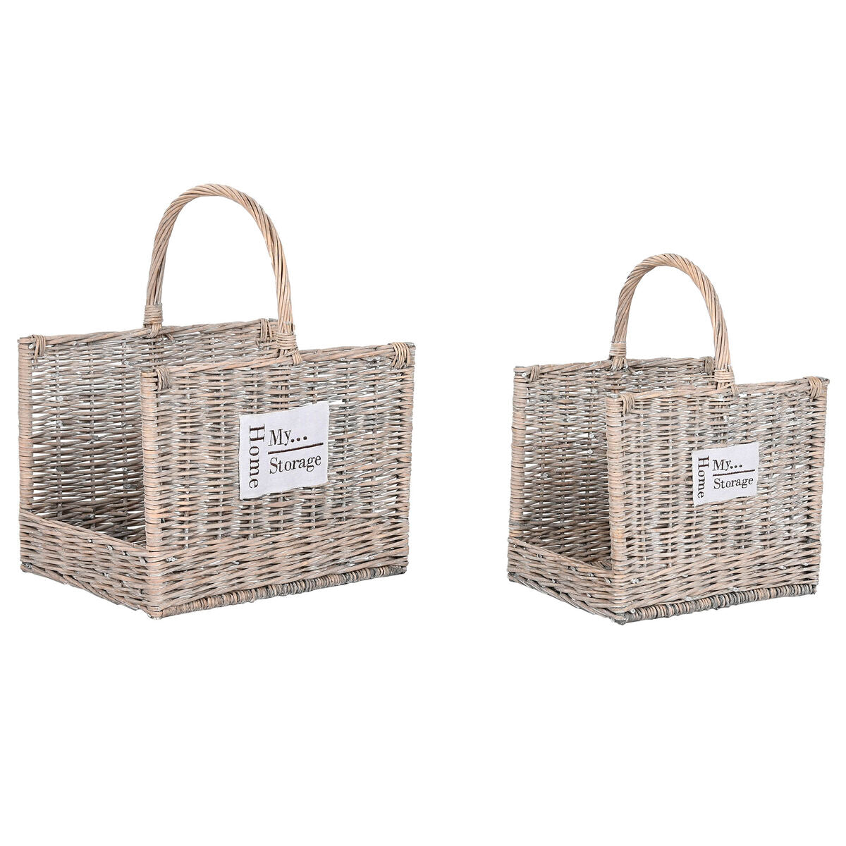 Log Stand Home ESPRIT Natural wicker 47 x 35 x 54 cm (2)-0