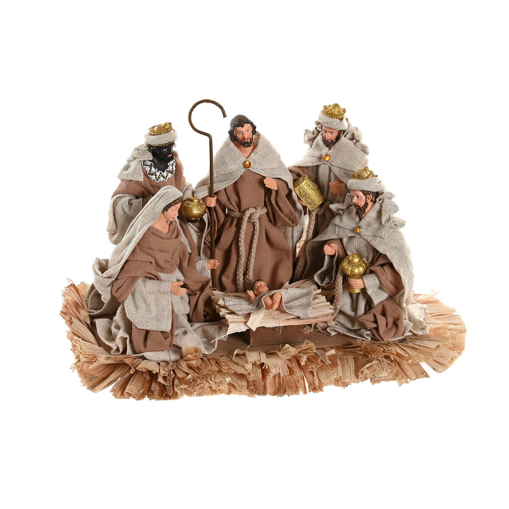 Christmas nativity set Home ESPRIT Brown Beige Resin Aluminium 40 X 24 X 23,5 CM-0
