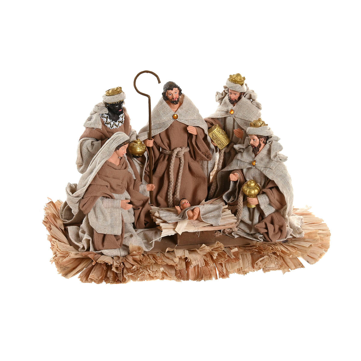 Christmas nativity set Home ESPRIT Brown Beige Resin Aluminium 40 X 24 X 23,5 CM-0