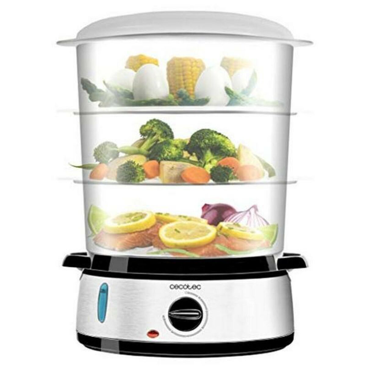 Food Steamer Cecotec Vapovita 3000 800W 9 L Grey Stainless steel 800 W-0
