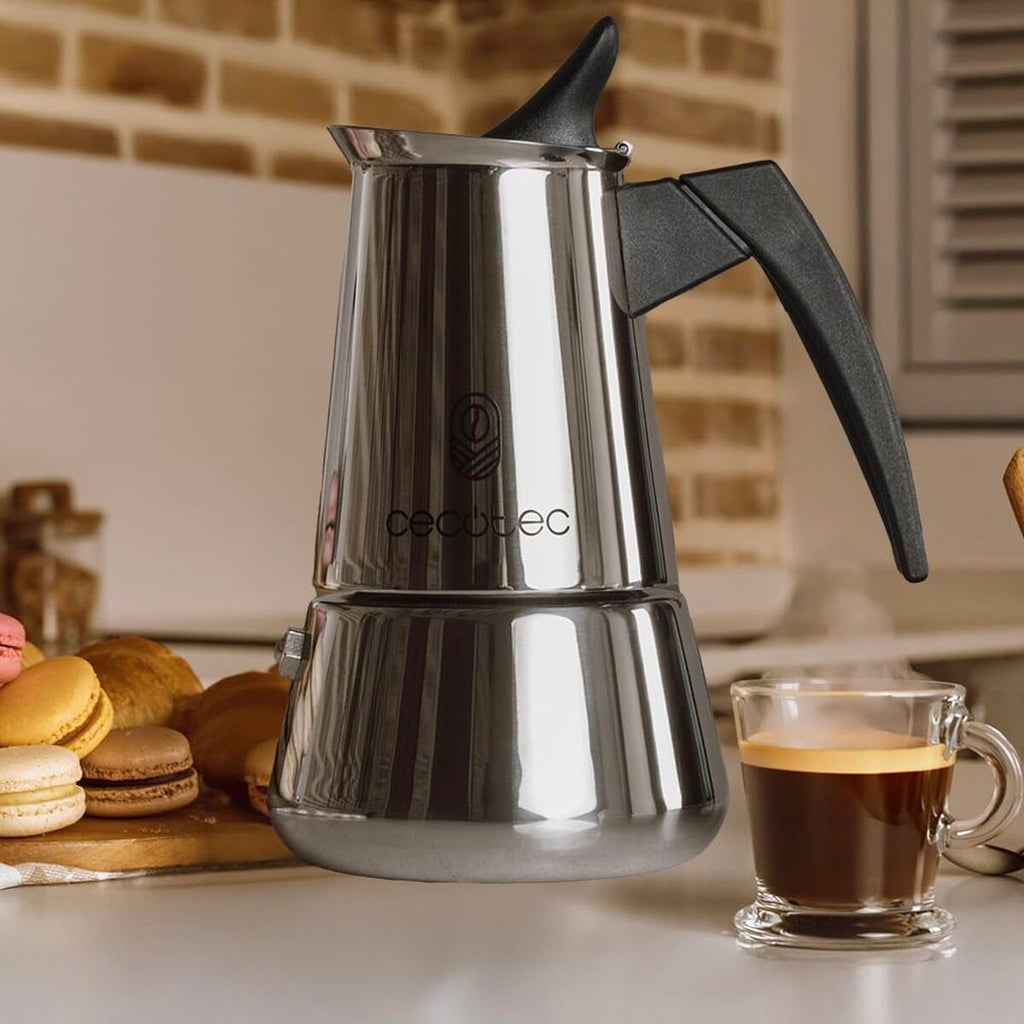 Cecotec Italian Coffee Maker Piccolina 900 Stainless Steel 10 Cups Drip-Free Ergonomic-4