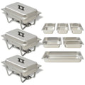 Vidaxl rechaud set stainless steel 3-piece-0