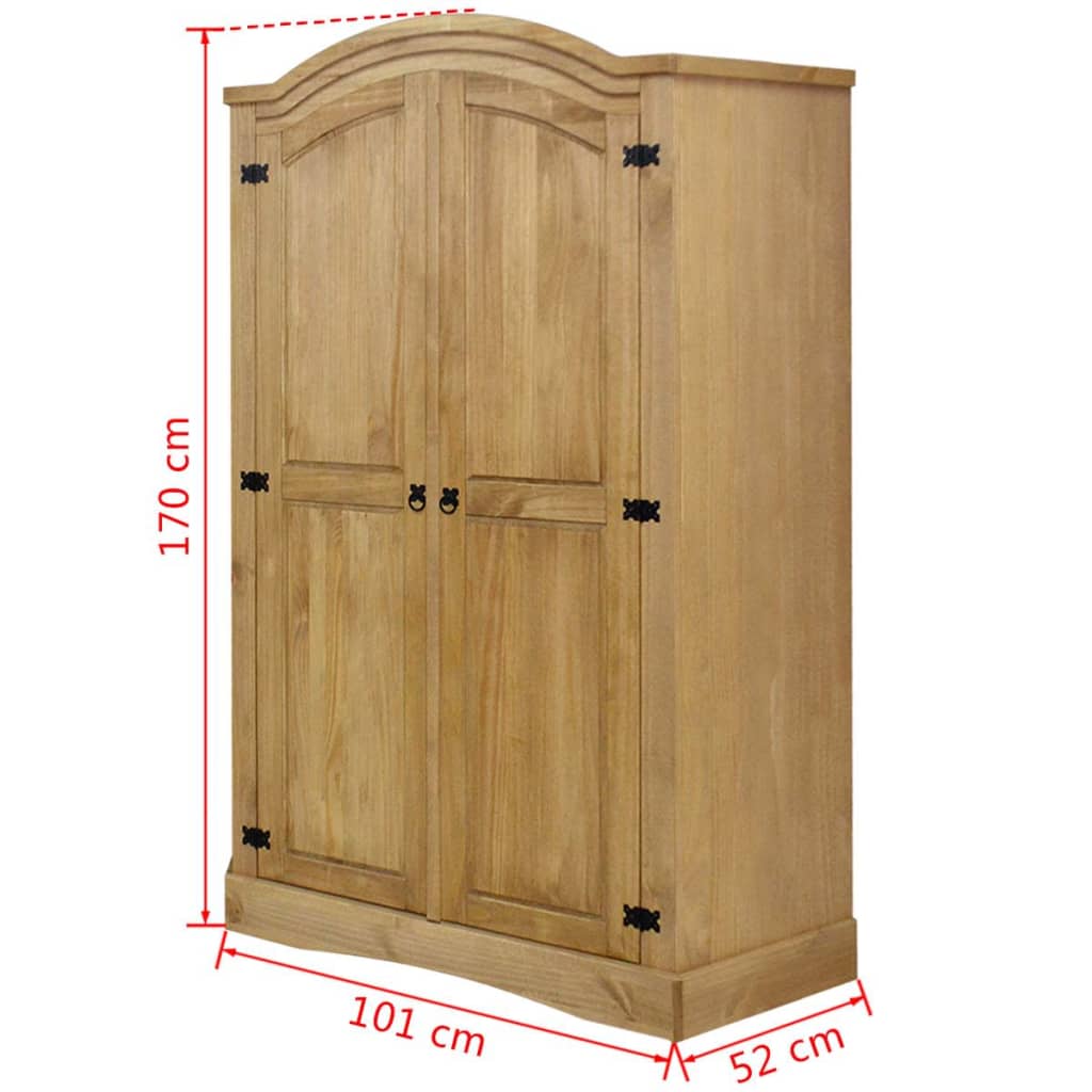 NNEVL Wardrobe Mexican Pine Corona Range 2 Doors