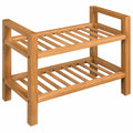 Vidaxl shoe rack with 2 shelves 50x27x40 cm solid oak-0