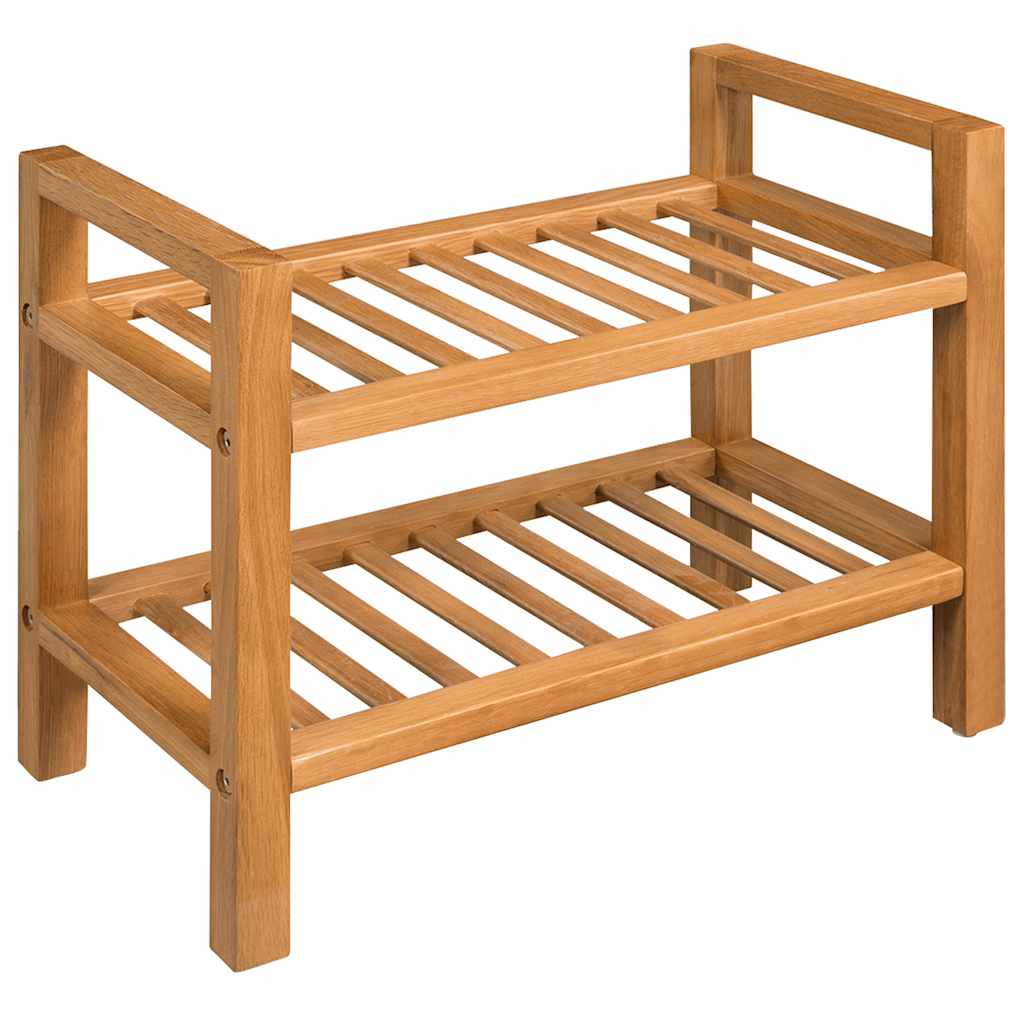 Vidaxl shoe rack with 2 shelves 50x27x40 cm solid oak-0