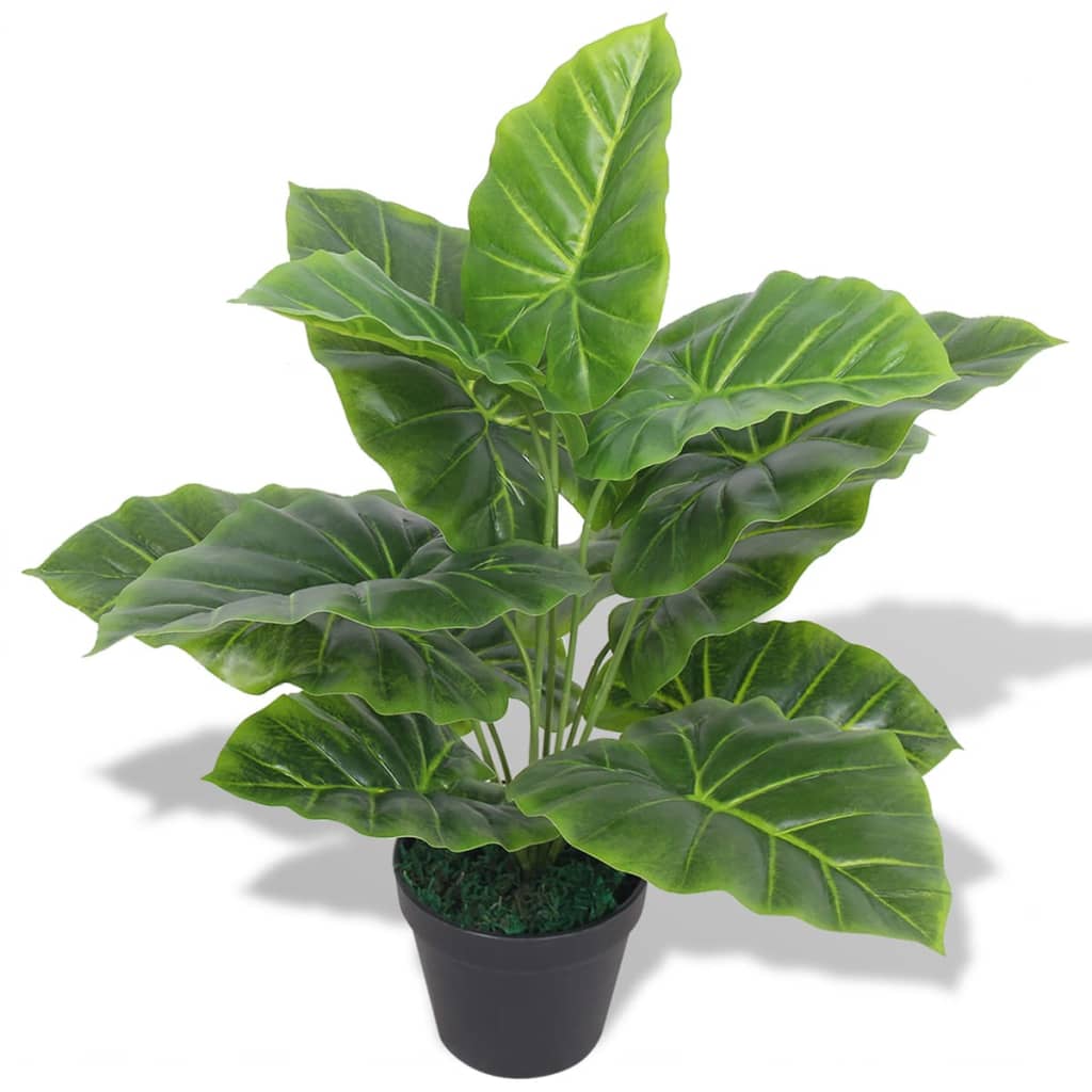 Vidaxl artificial taro plant with pot 45 cm green-0
