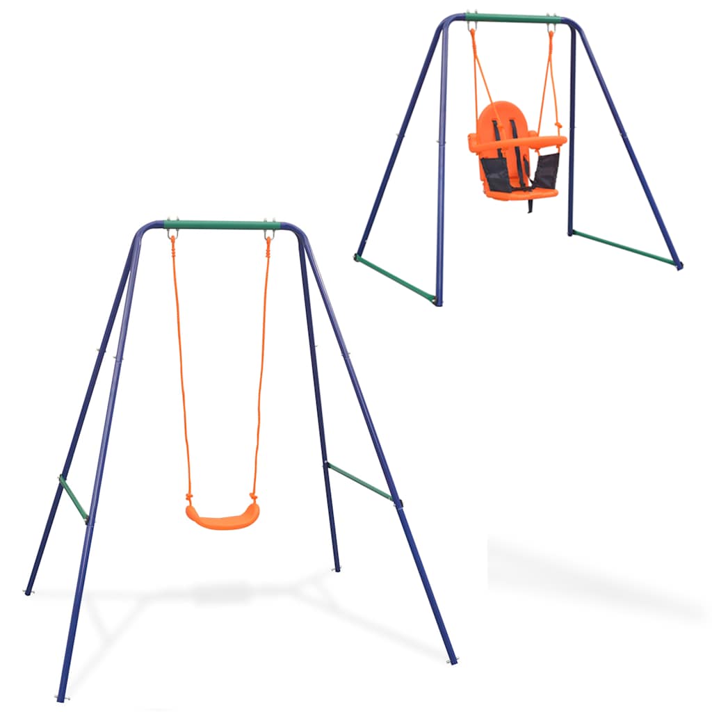 Vidaxl 2-in-1 Toddler Swing Orange-0