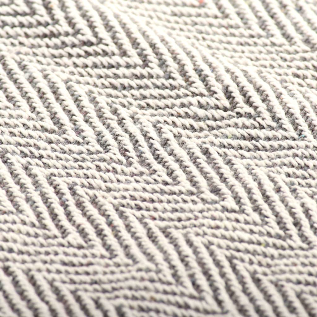 NNEVL Throw Cotton Herringbone 125x150 cm Grey