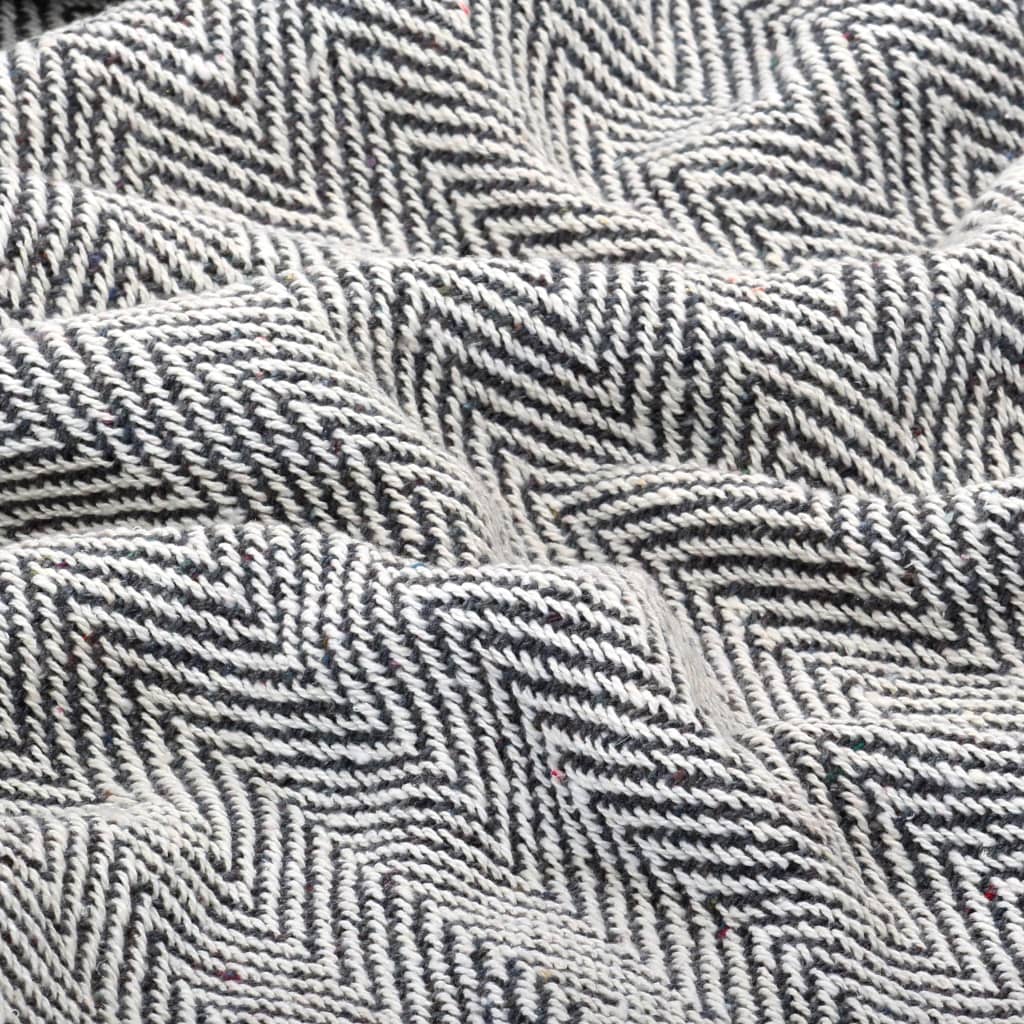 NNEVL Throw Cotton Herringbone 125x150 cm Navy Blue