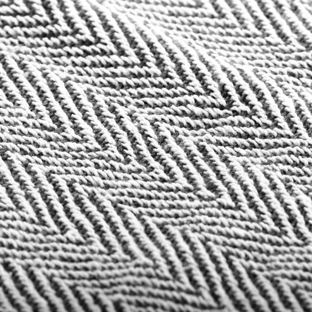 NNEVL Throw Cotton Herringbone 125x150 cm Navy Blue