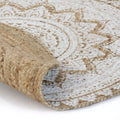 NNEVL Area Rug Braided Jute Printed 120 cm Round