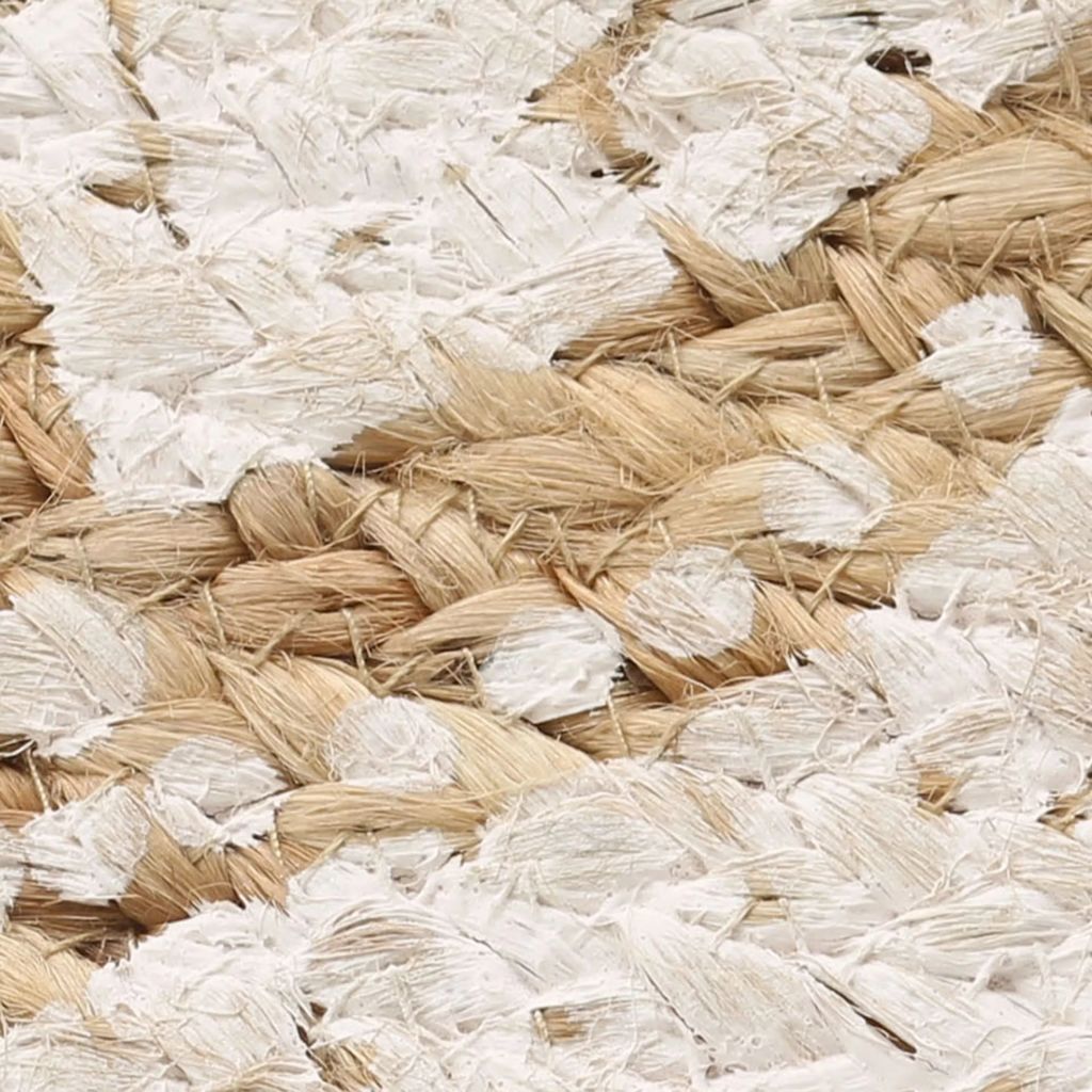 NNEVL Area Rug Braided Jute Printed 120 cm Round