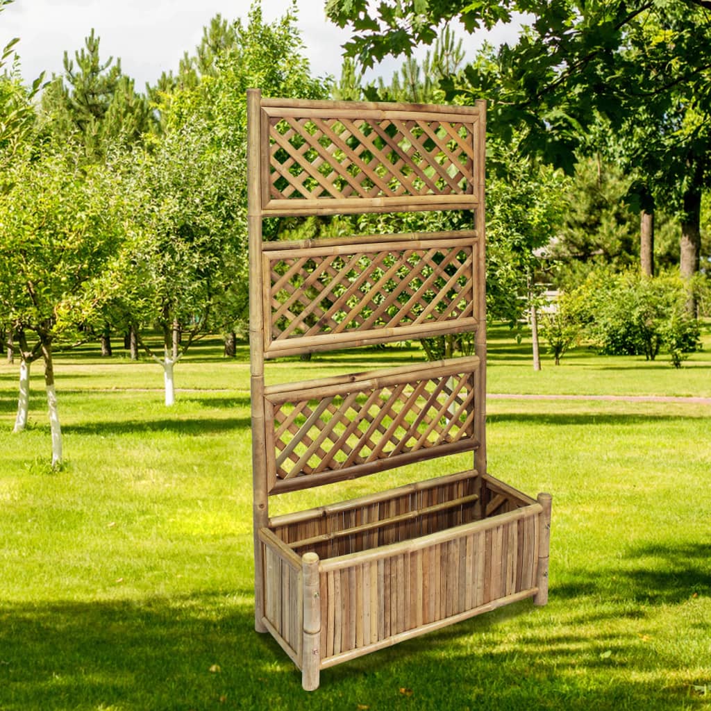 Vidaxl Raised Planter with Rack 70cm Bamboo-0