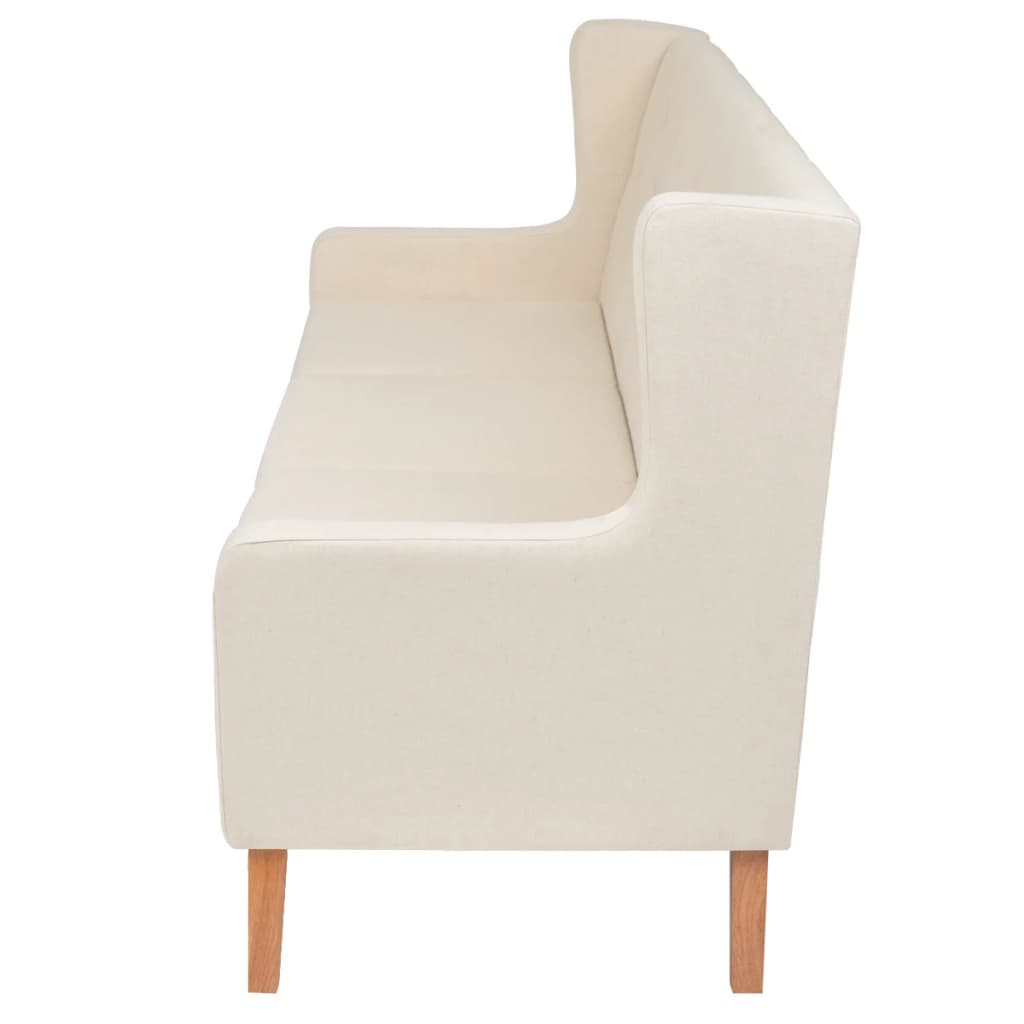NNEVL 3-Seater Sofa Fabric Cream White