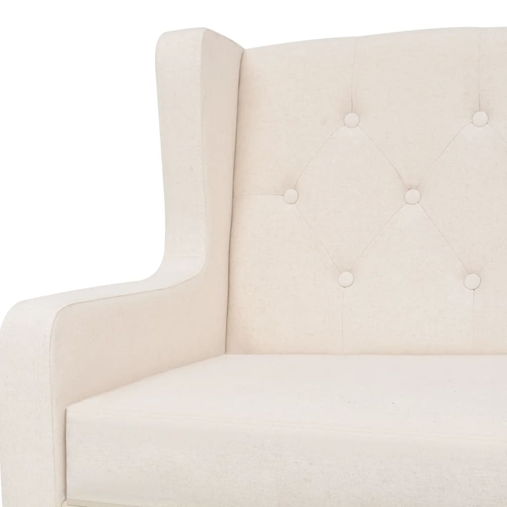 NNEVL 3-Seater Sofa Fabric Cream White