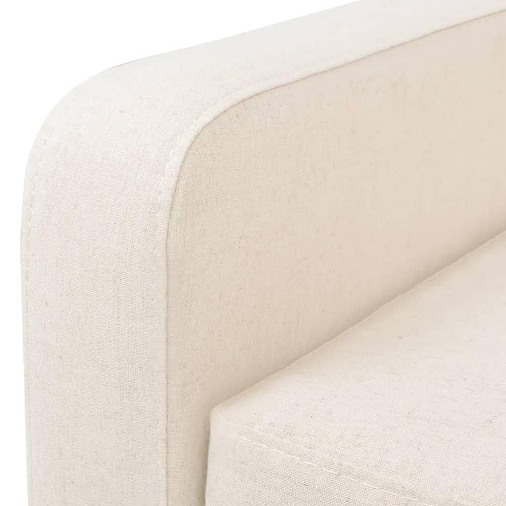 NNEVL 3-Seater Sofa Fabric Cream White