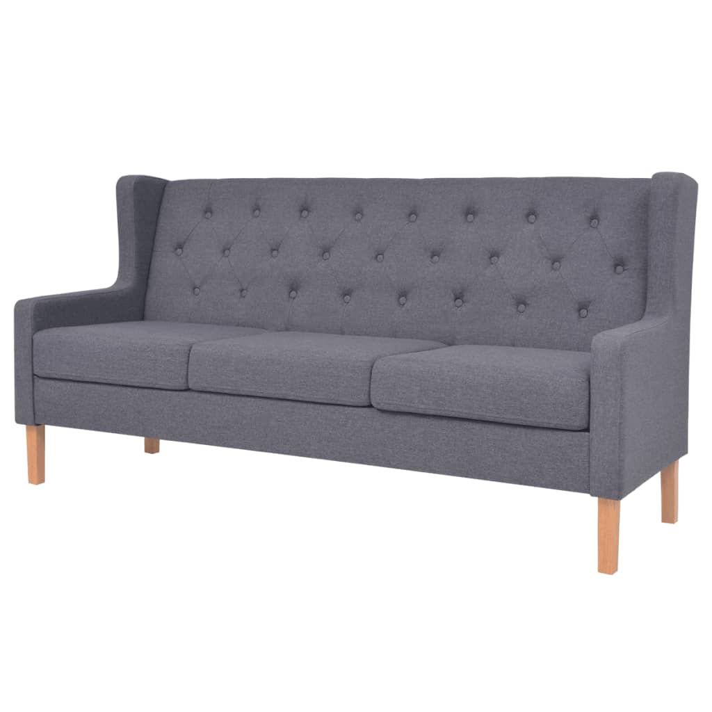 NNEVL Sofa Set 3 Pieces Fabric Grey