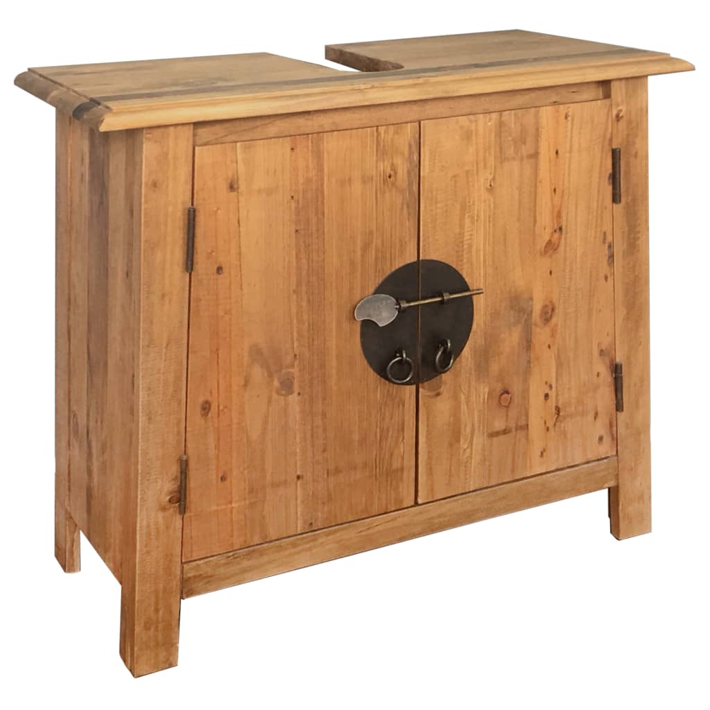 NNEVL Bathroom Vanity Cabinet Solid Recycled Pinewood 70x32x63 cm