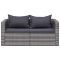 NNEVL Garden Corner Sofas 2 pcs Grey Poly Rattan