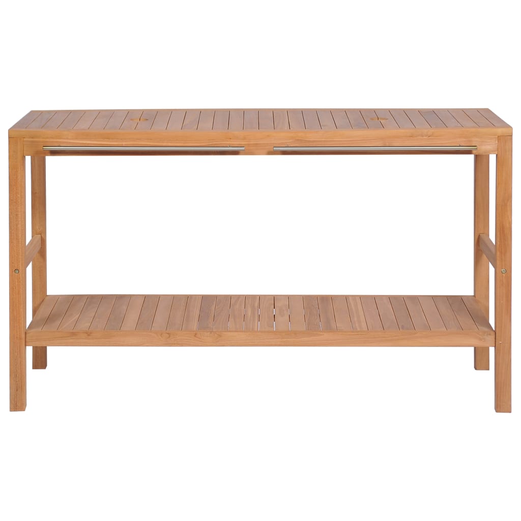 NNEVL Bathroom Vanity Cabinet Solid Teak 132x45x75 cm