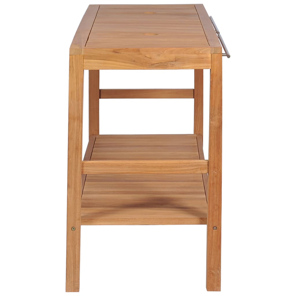 NNEVL Bathroom Vanity Cabinet Solid Teak 132x45x75 cm
