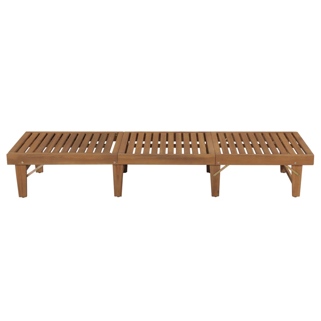 NNEVL Folding Sun Lounger Solid Acacia Wood