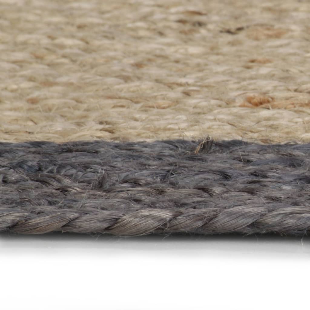 NNEVL Handmade Rug Jute with Dark Grey Border 90 cm