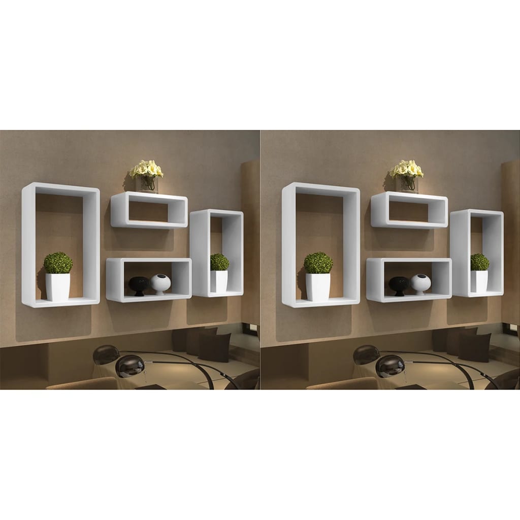 NNEVL Wall Cube Shelves 8 pcs White