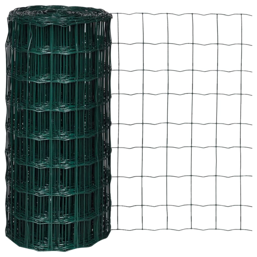 Vidaxl euro fence 25x0.8 m steel green-0