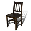 NNEVL Wooden Dining Table with 4 Chairs Brown