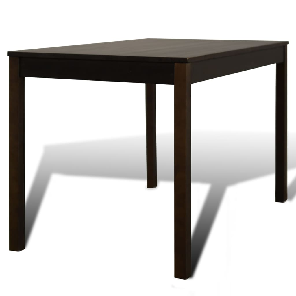 NNEVL Wooden Dining Table with 4 Chairs Brown