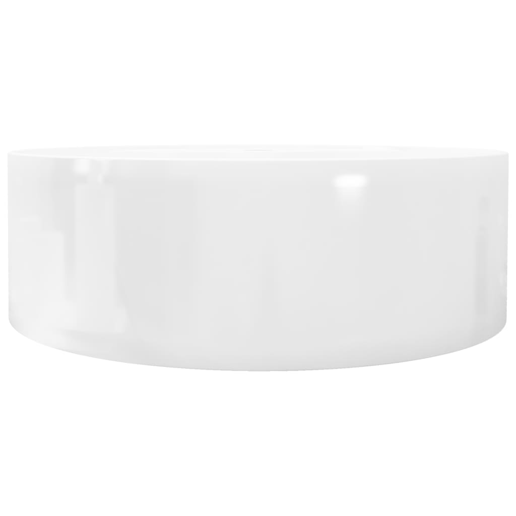 NNEVL Ceramic Bathroom Sink Basin Faucet/Overflow Hole White Round