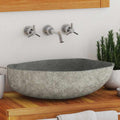 Vidaxl Oval Sink (45-53)x(34-41) cm River Stone-0